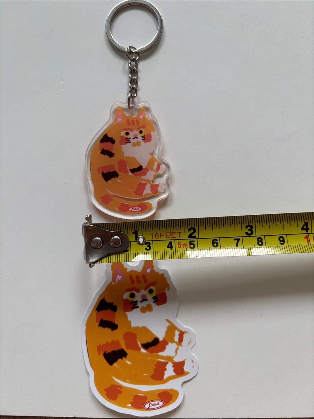 Orange Tabby Cat Keychain & Sticker Set - Picture 4 of 5
